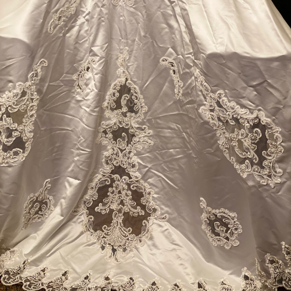 Pearl Embellished Gorgeous Wedding Gown & Veil - Picture 9 of 15